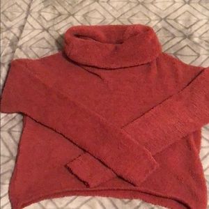 Pink Fluffy Crop Sweater